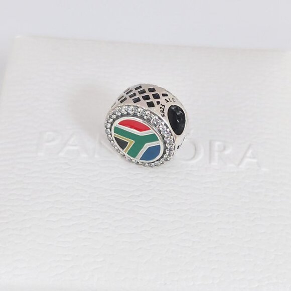 Pandora South Africa Flag Exclusive Bead Charm Sterling Silver with box - Picture 4 of 7